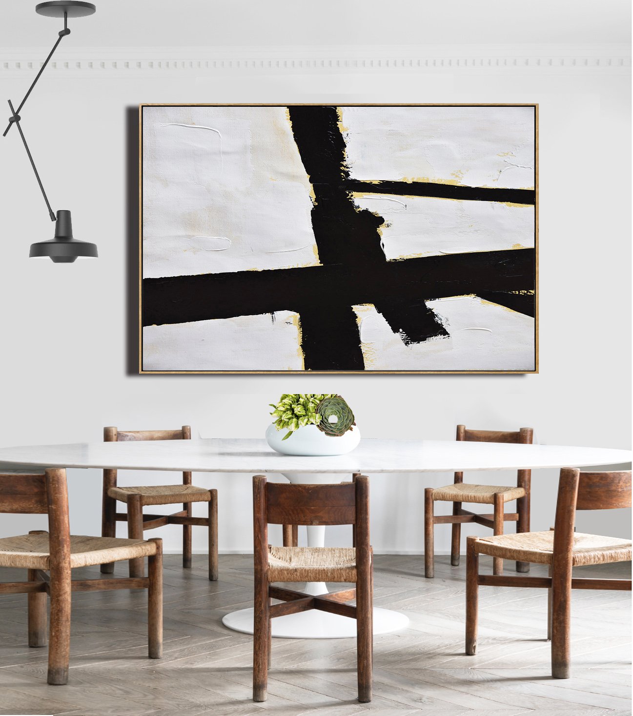 Horizontal Palette Knife Minimalist Art #C4Z